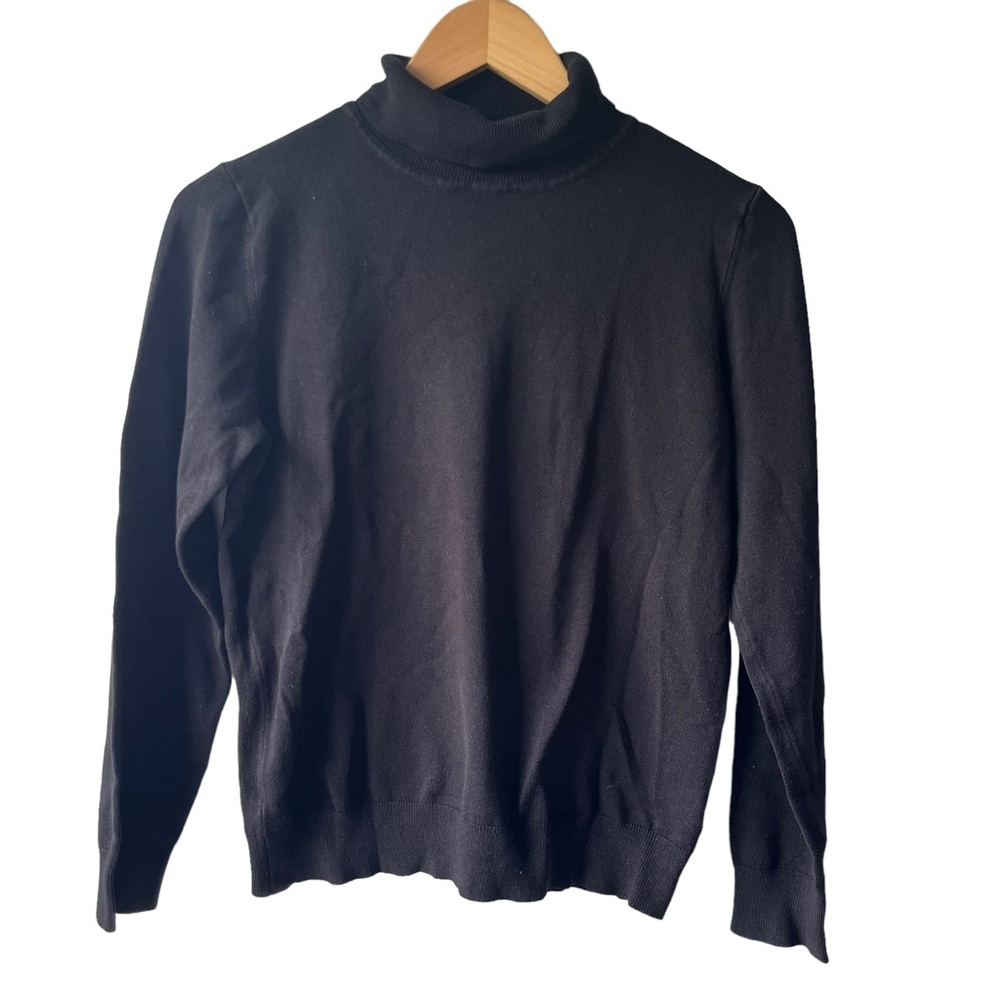 Modcloth Women's Black Turtleneck Sweater, Size: Medium
